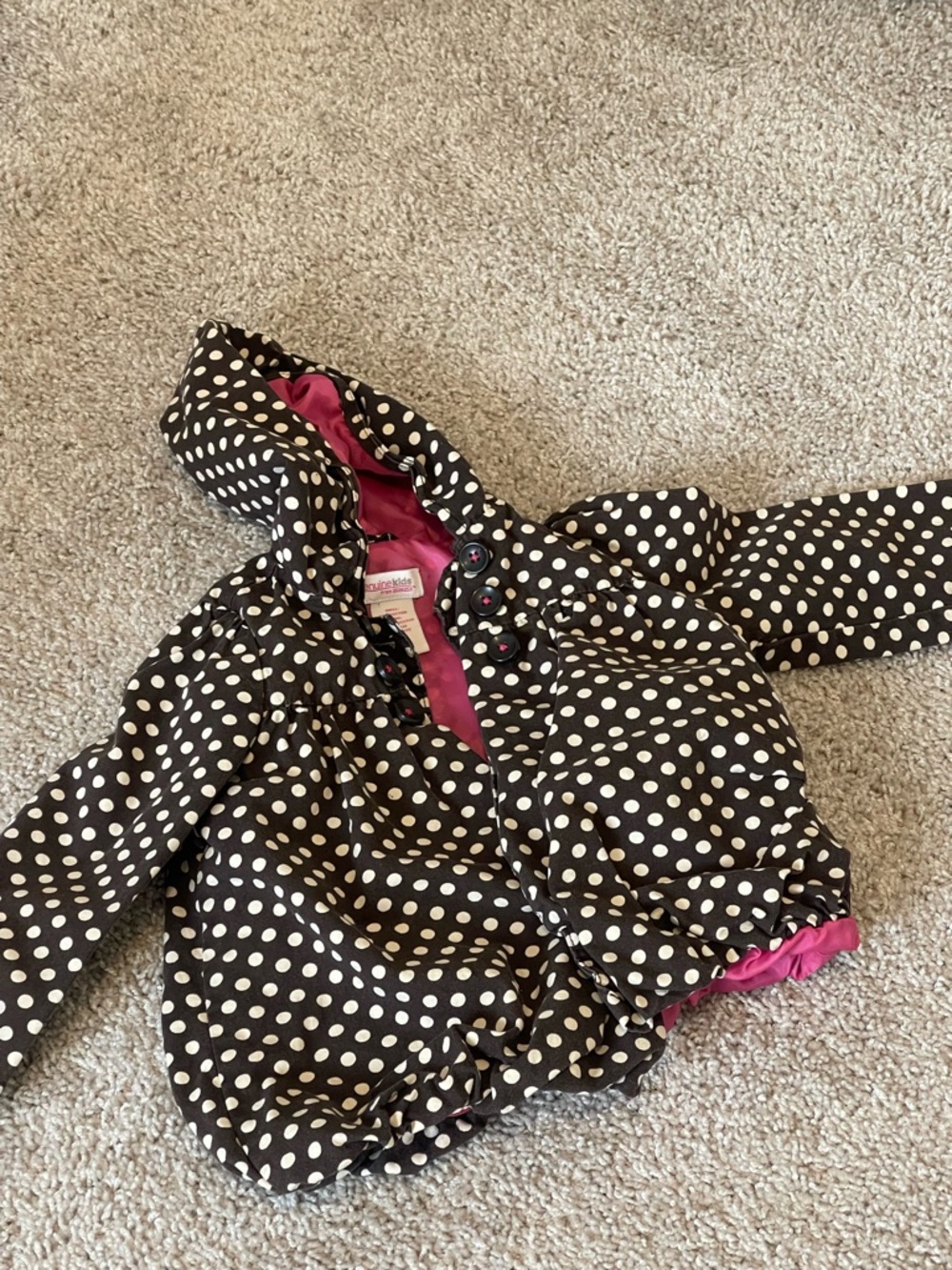 Girls vintage polka dot bubble jacket